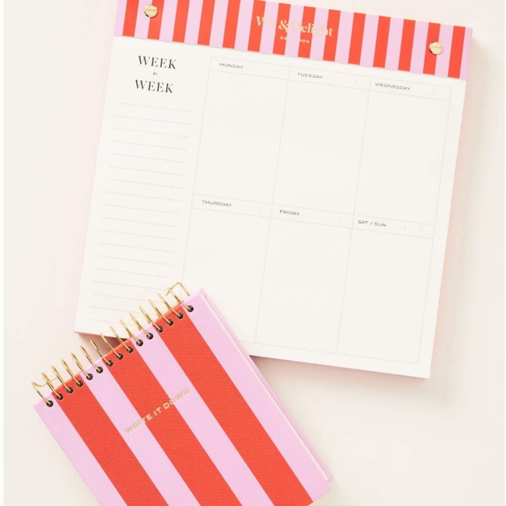 Wit & Delight X Anthropologie note pad and calendar set